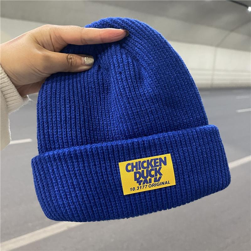 Hat Couple Winter Wool Female Trendy Brand Cold Boys Melon Fur Hat White Knitted Men's Hat Autumn and Winter