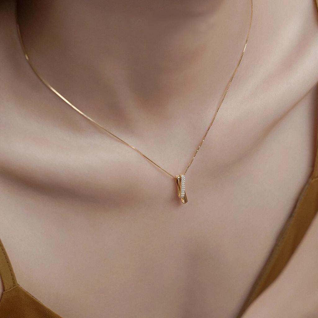 1 ST Enkel Personlighet Geometriska Linjer Okänd Ring Sammanlänkande Bröllop Födelsedag Fest Förlovningspresent Nyckelbenskedja Halsband