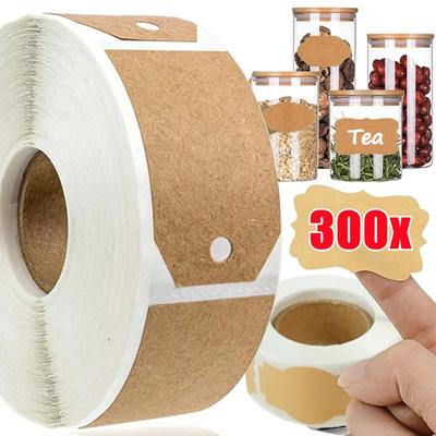 Kraftpapier Stickers Keuken Kruidenpot Etiketten Handgemaakt Briefpapier Cadeaulabels Papier Kerstdecoratie DIY Enveloppe Sluitsticker