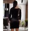 Women's elegant solid color long-sleeved V-neck sexy short dress clothes sale