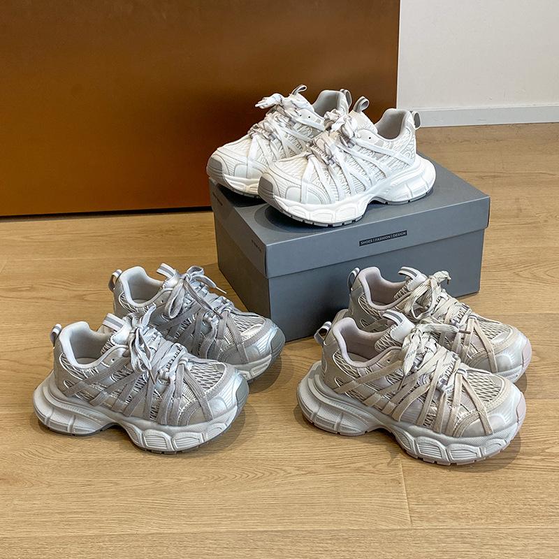 Damen Paris Plateau-Sneakers - 2025 Frühling/Sommer Mesh Atmungsaktive Lässige Laufschuhe