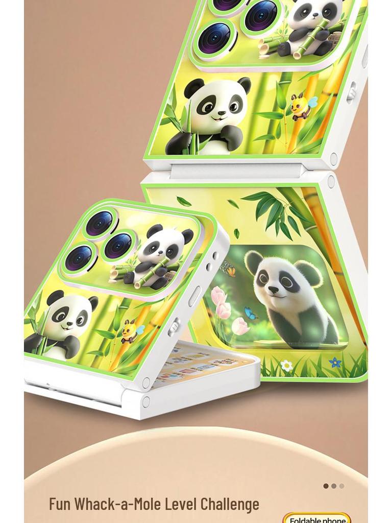 Early Education Foldable Screen Cartoon Phone Toy with 40 Keys: Multifunctional Baby Simulation and Learning Device
