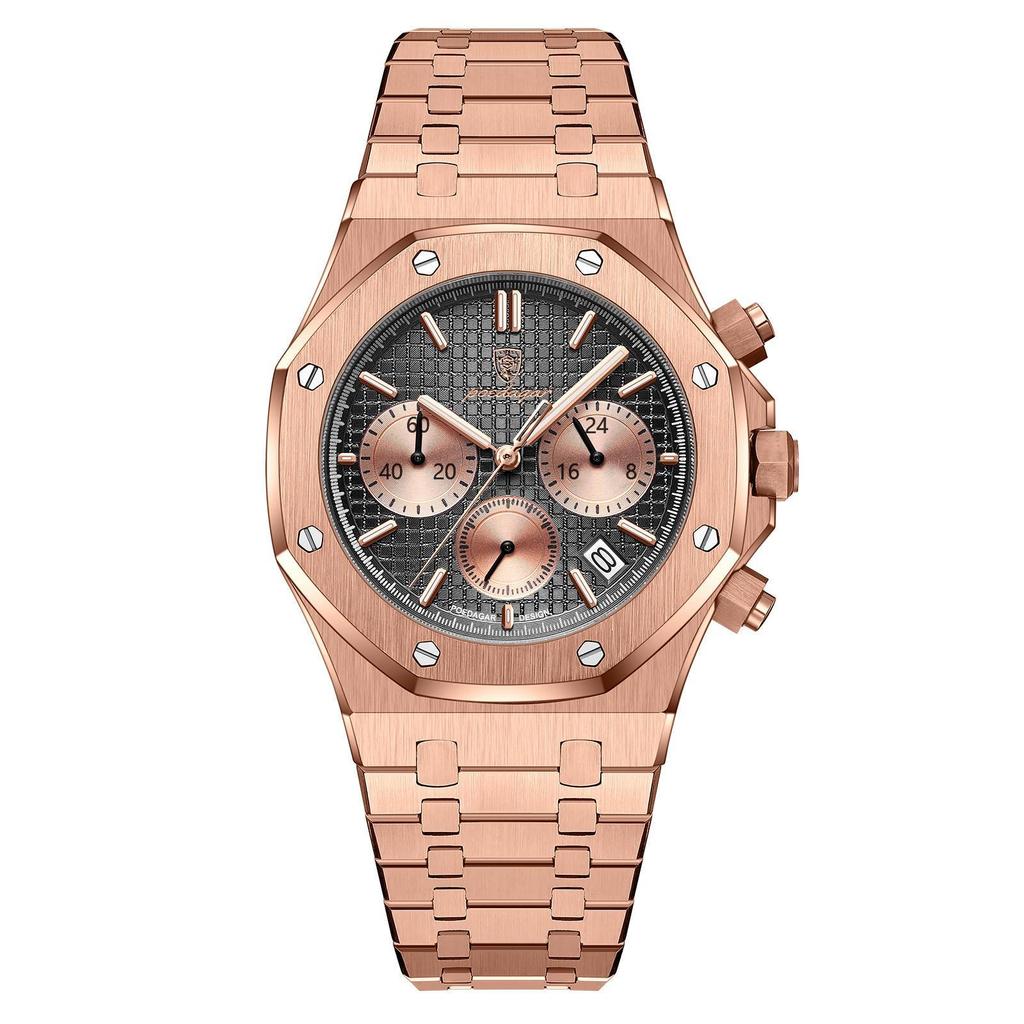 Fashion Man Wristwatch Waterproof Stainless Steel Luminous Men Watch Chronograph Date Luxury Quartz Men's Watches