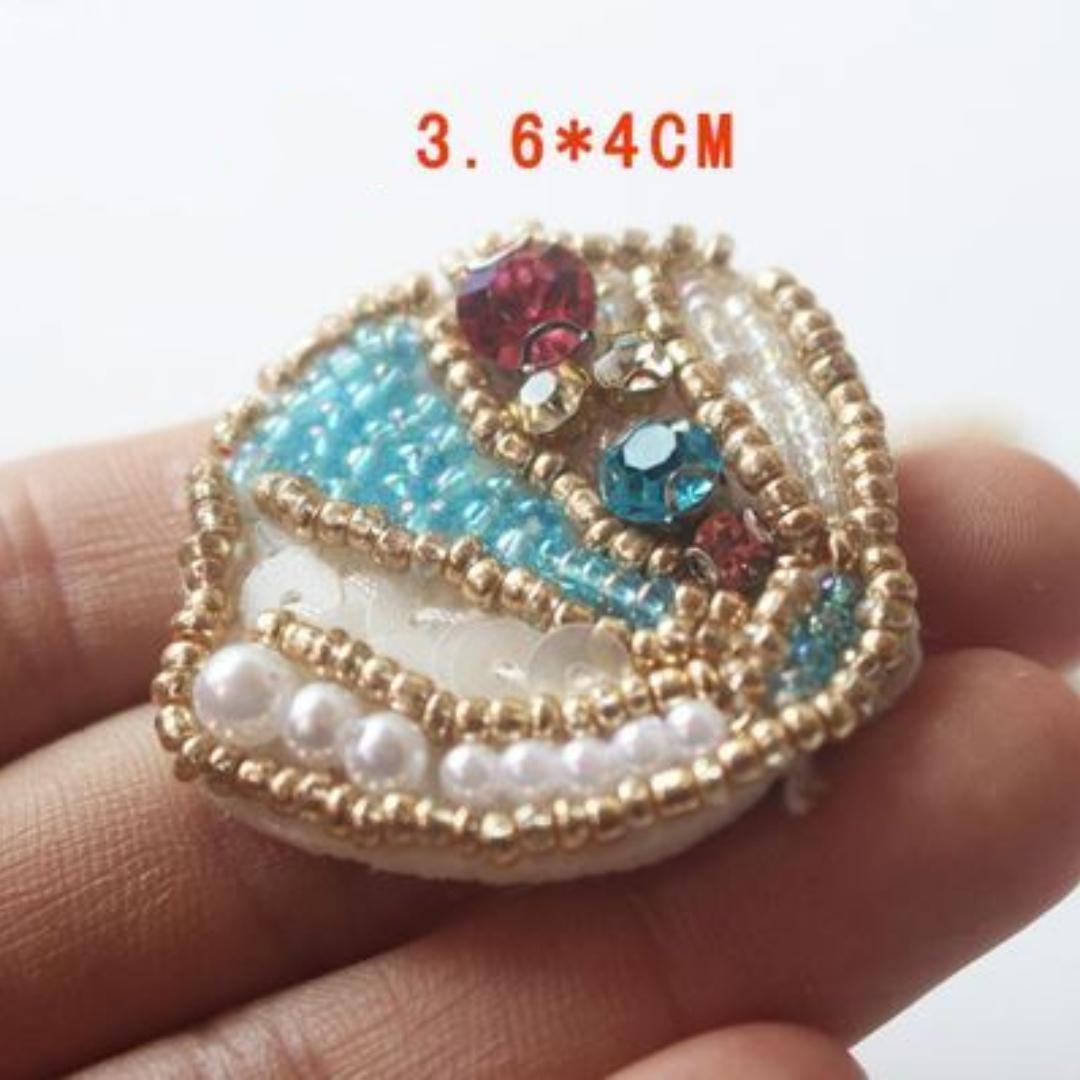 

3 шт., свежие тканевые наклейки ручной работы с бисером, модные наклейки с нашивками, декоративные аппликации для одежды, нашивки со стразами, сшитые вручную