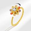 Women Anti Anxiety Spinner Ring Colorful Cubic Zirconia Rotatable Fidget Ring Stress Relief Jewelry Gift For Her