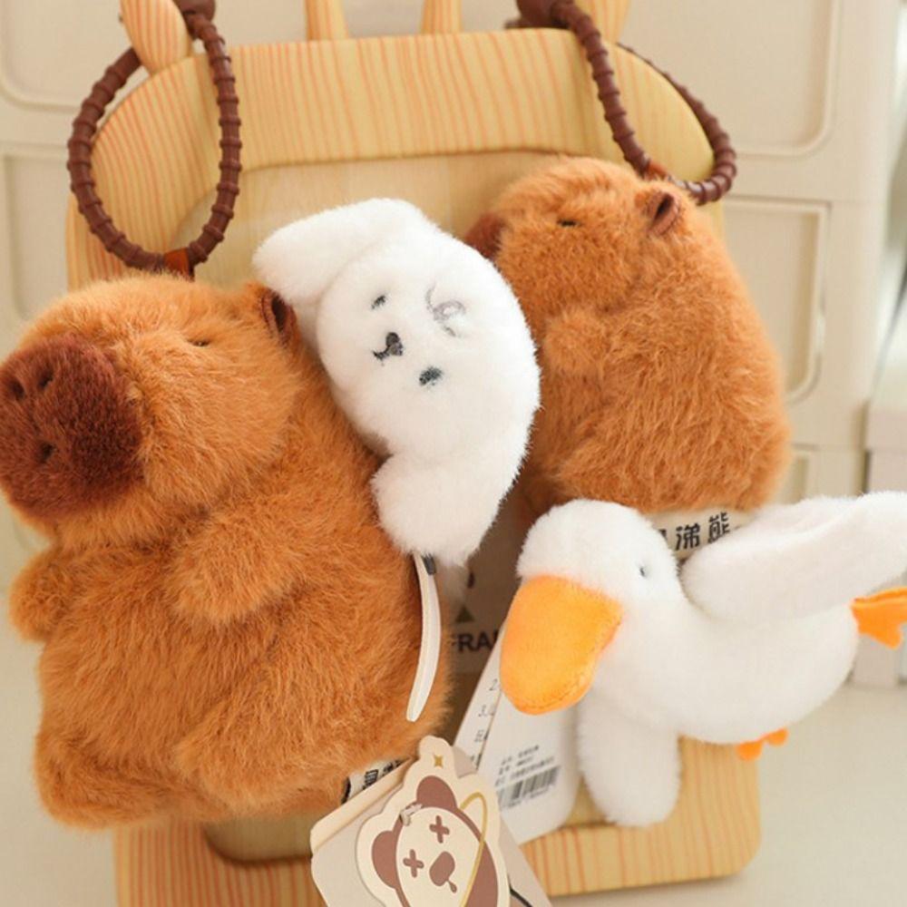 Animal Stuffed Doll Stay Wire Capybara Pendant Crocodile Goose Capybara Keychain Stuffed Animal Funny Capybara Doll