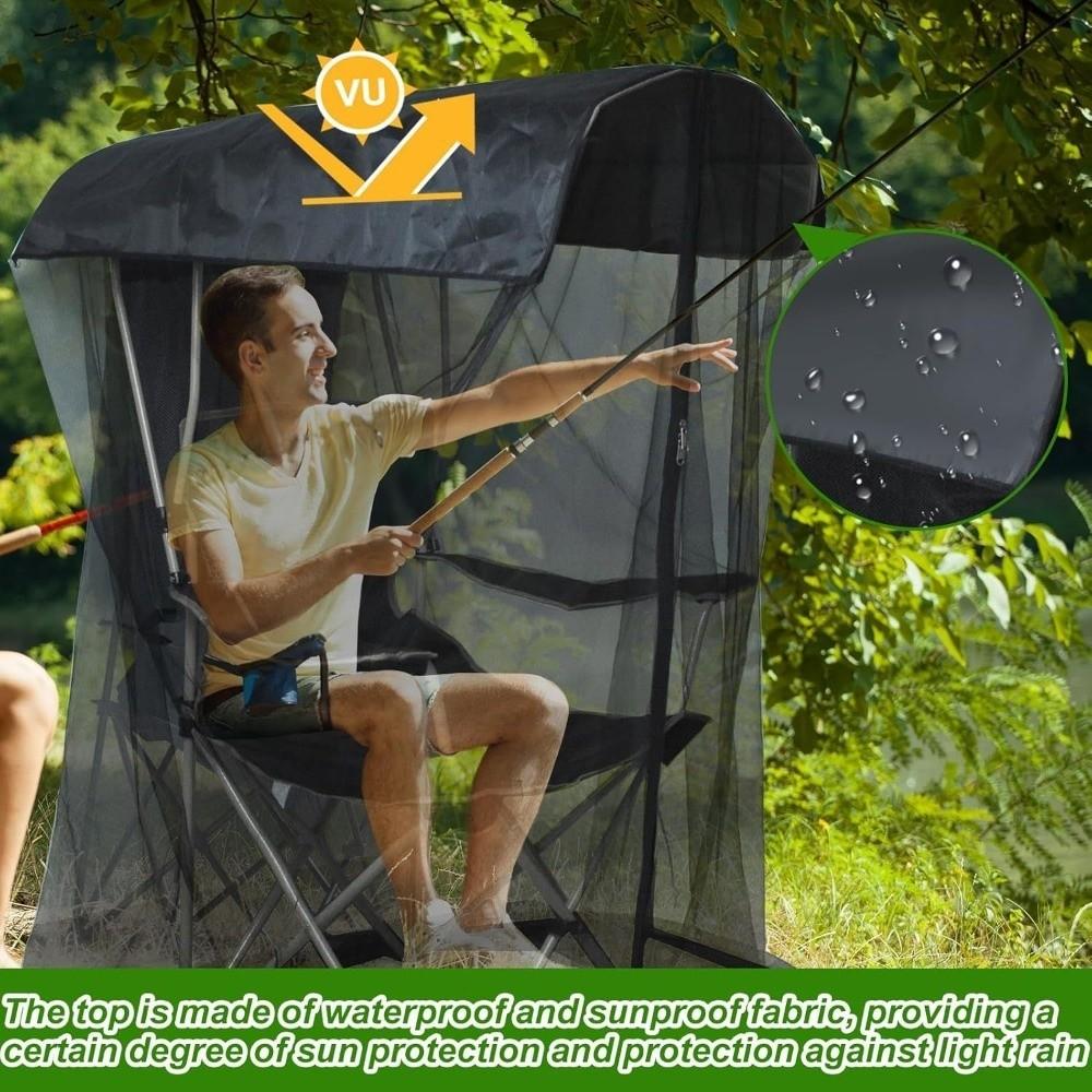 Foldable Design Insect Shield Net Compact Size Mesh Tent Breathable Chair Use Mosquito Net  Fishing