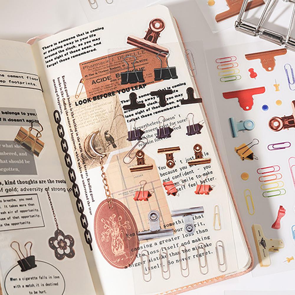 6 color index sign up notebook collage stickers, creative stickers DIY sticker notebook, student stationery, photo decoration