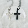 Stylish Titanium Steel Cross Necklace with Starlight Hollow Pendant for Men
