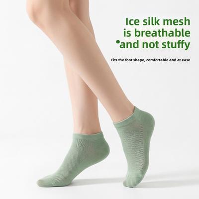 Spring and Summer Mesh Breathable Soft-Fitting Anti-Slip Boat-Style Multi-Purpose Casual Stockings - Seamless, Natural, Comfortable, Invisible Socks