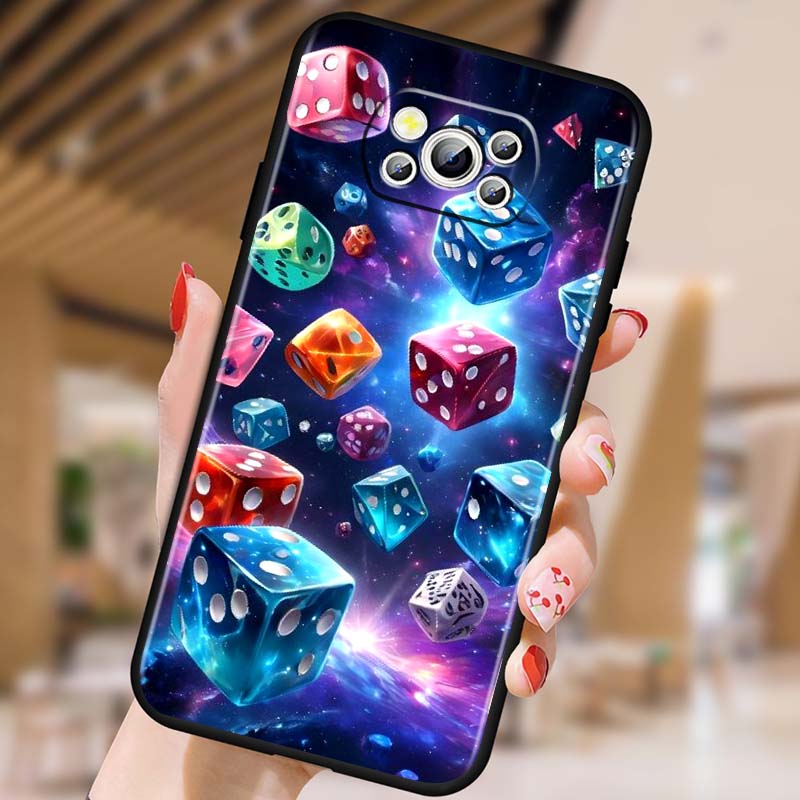 Creative poker card patterns For Xiaomi Mi Poco F3 F4 F5 F6 X3 X4 X5 X6 X7 M3 M4 M5 M6 M7 GT Pro 5G Black Phone Case