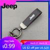 For Jeep Carbon Fiber Texture Leather Car Keychain Key Ring For Jeep Wrangler JL JK Renegade Grand Compass Gladiator Cherokee