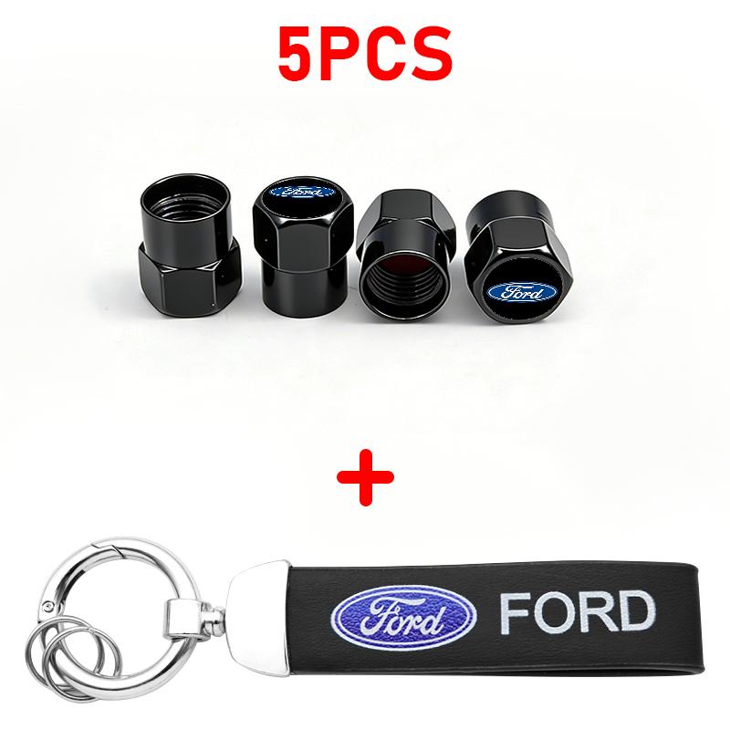 Car Tire Wheel Valve Caps Cover Suede Auto Key Chain Ring Keychain For Ford Escape Edge Mondeo Taurus Fusion Mustang Accessories BR9
