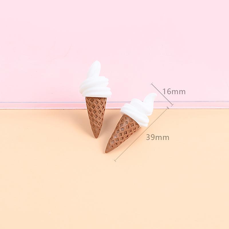 10 Stück Cartoon Kawaii Mini Harz Eiscreme Scrapbooking Verzierung Miniatur Flachrücken Material Zubehör Handyhülle DIY