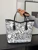 Graffiti Canvas Tote Bag - Women's 2025 Casual, Versatile, Large-Capacity Shoulder Bag for Students & Commuters