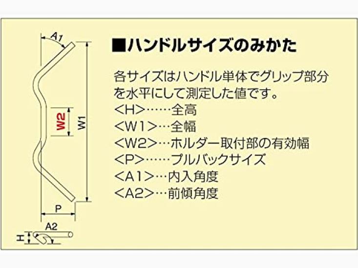 HURRICANE Handlebar inch European Type 1 Black P7/8 HB0009B-01