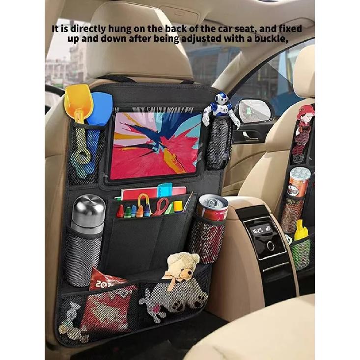 Autositz Aufbewahrungsorganizer Multifunktional Oxford Stoff Auto Rücken Mehrfachtasche Aufbewahrungstasche mit Touchscreen Tablet-Halter