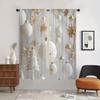 White and Gold Christmas Curtains Elegant Charming Christmas Tree and Ball Print Curtains for Bedroom Living Room Kitchen Window