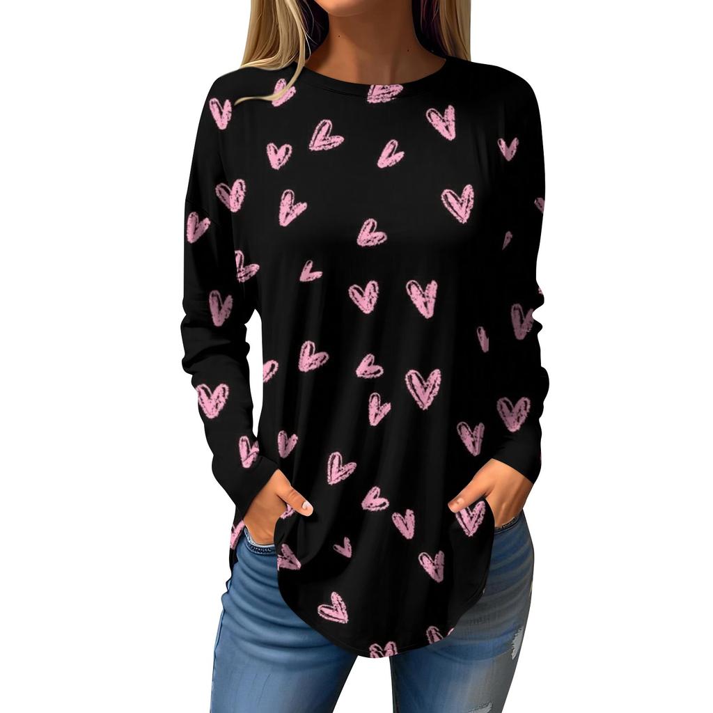 Tee Shirts For Women Fall Casual Long Sleeve Shirts Sweatshirt Top Pullover