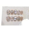 Wearing Nail Handmade Manicure Finished Product Fake Nail Patch White Gypsum Hand-painted Small Flower Burst Love Diamond