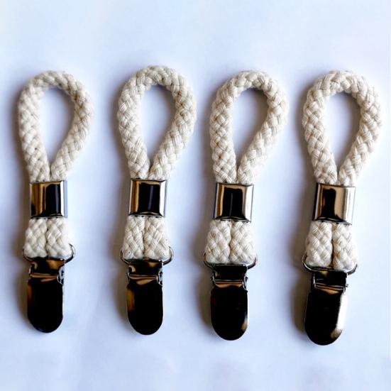 Towel Clip Practical Thick Braided Cotton Rope Hanging Clip Heavy Duty Cloth Hanger Towel Clamp for Kitchen