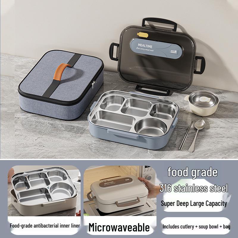 Microwaveable 316 Stainless Steel Insulated Bento Lunch Box for School Girls & Office Workers