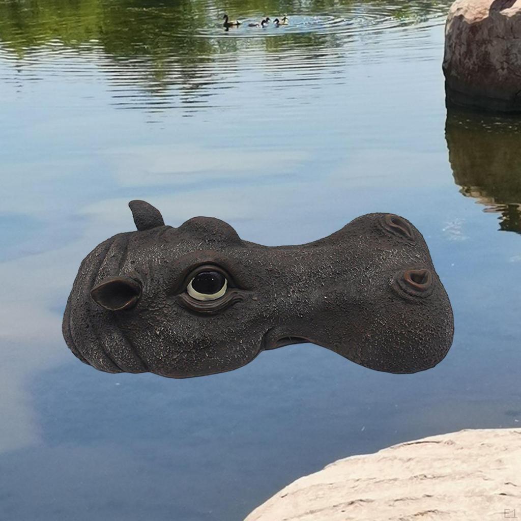 Creative Floating Hippo Head Decoy Pool Floater Ornaments Animals Statue for Water Crafts