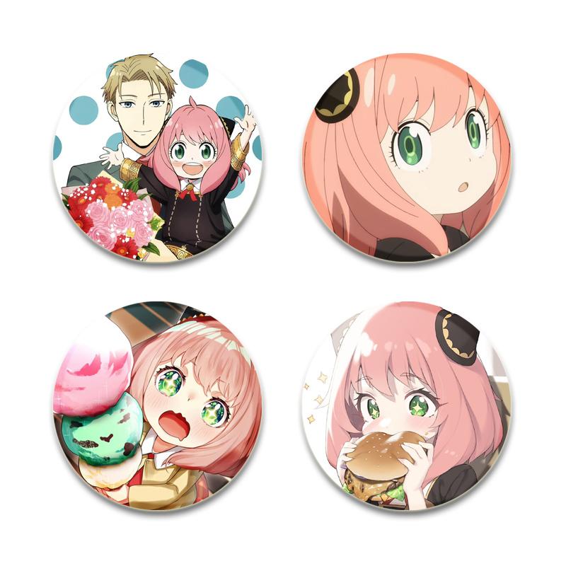 32/44/58mm Cute Anime SPY X FAMILY Brooches Anya Forger Lapel Pins Cartoon Badge Backpack Hat Jewelry Handmade Accessories Gifts