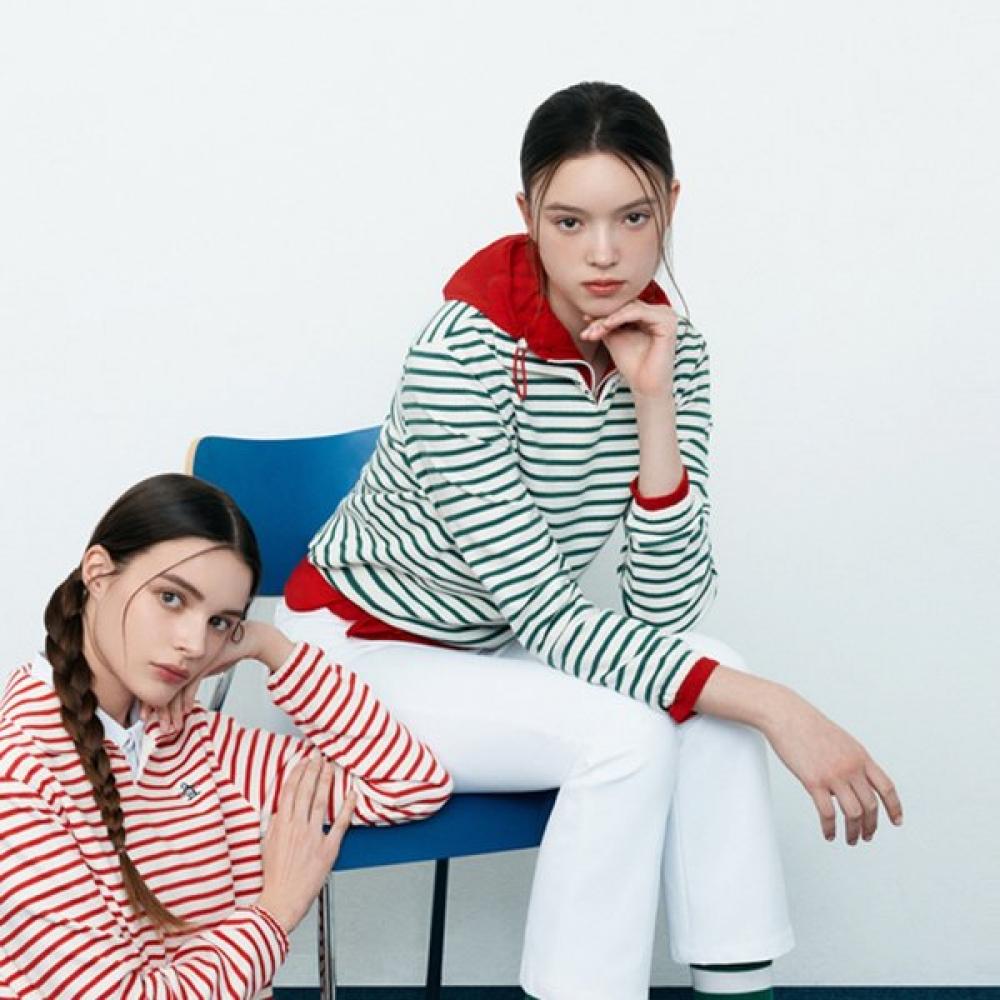 MunSingwear Women S Long Sleeve STripe T ShirT Green mr122lTl11