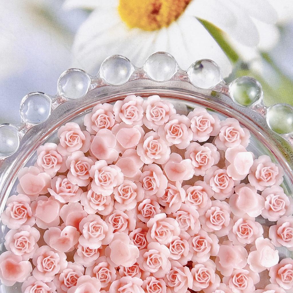 Pink Series Dried Rose Nail Art Accessories Pure Desire Rose Carving DIY Earrings Hair Clips Resin Nail Art Material Kit
