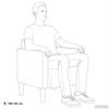 Armchair with Armrests Light Grey 54 Cm Cord Fabric