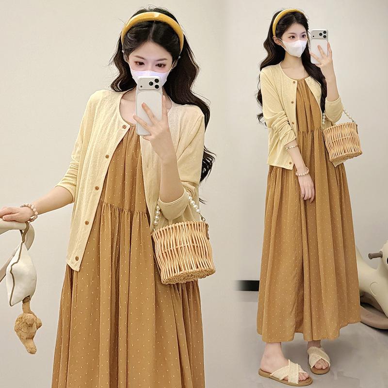 2026 Summer Korean Style 2-Piece Maternity Dress XL