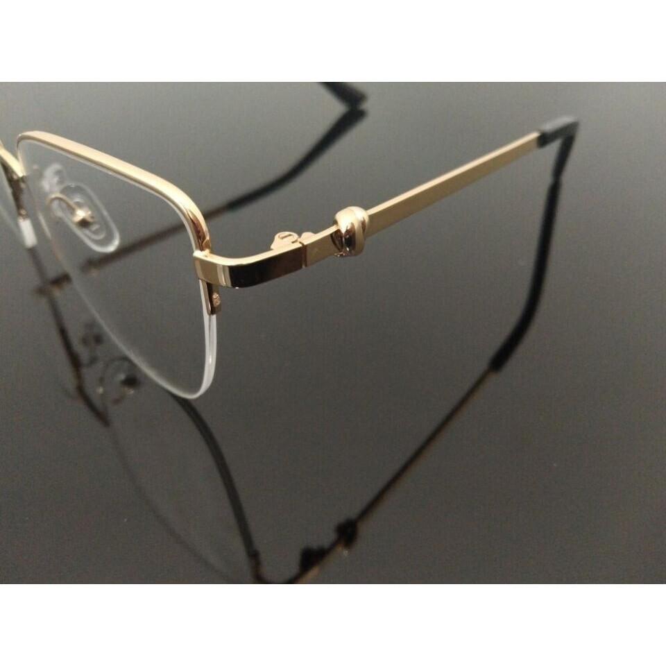Classic Luxury Half Rim Metal Golden Black Finish Eyeglass Frame Cart-Metal JL166605724963