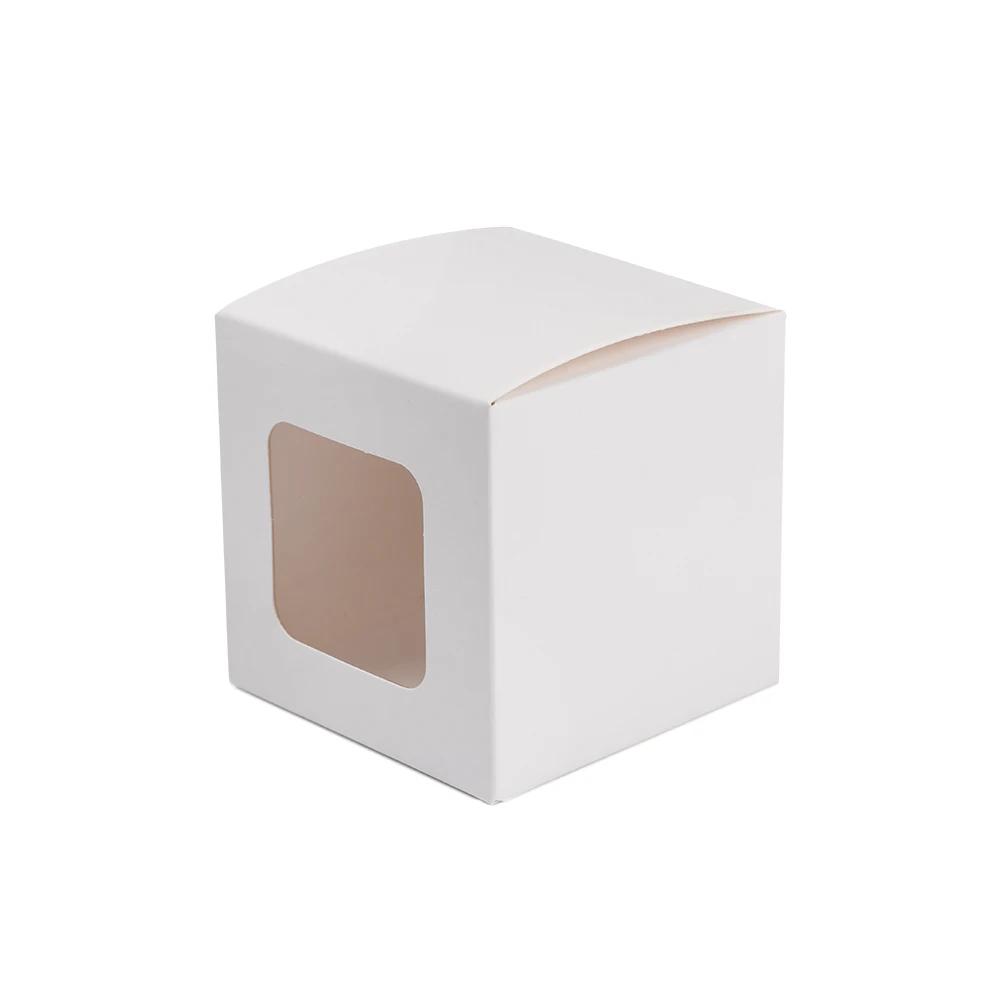 10Pcs White/black/Brown Kraft Window Box Packing Gift Boxes with Pvc Window for Candy/Cake/Soap/Cookie/Cupcake Display Box