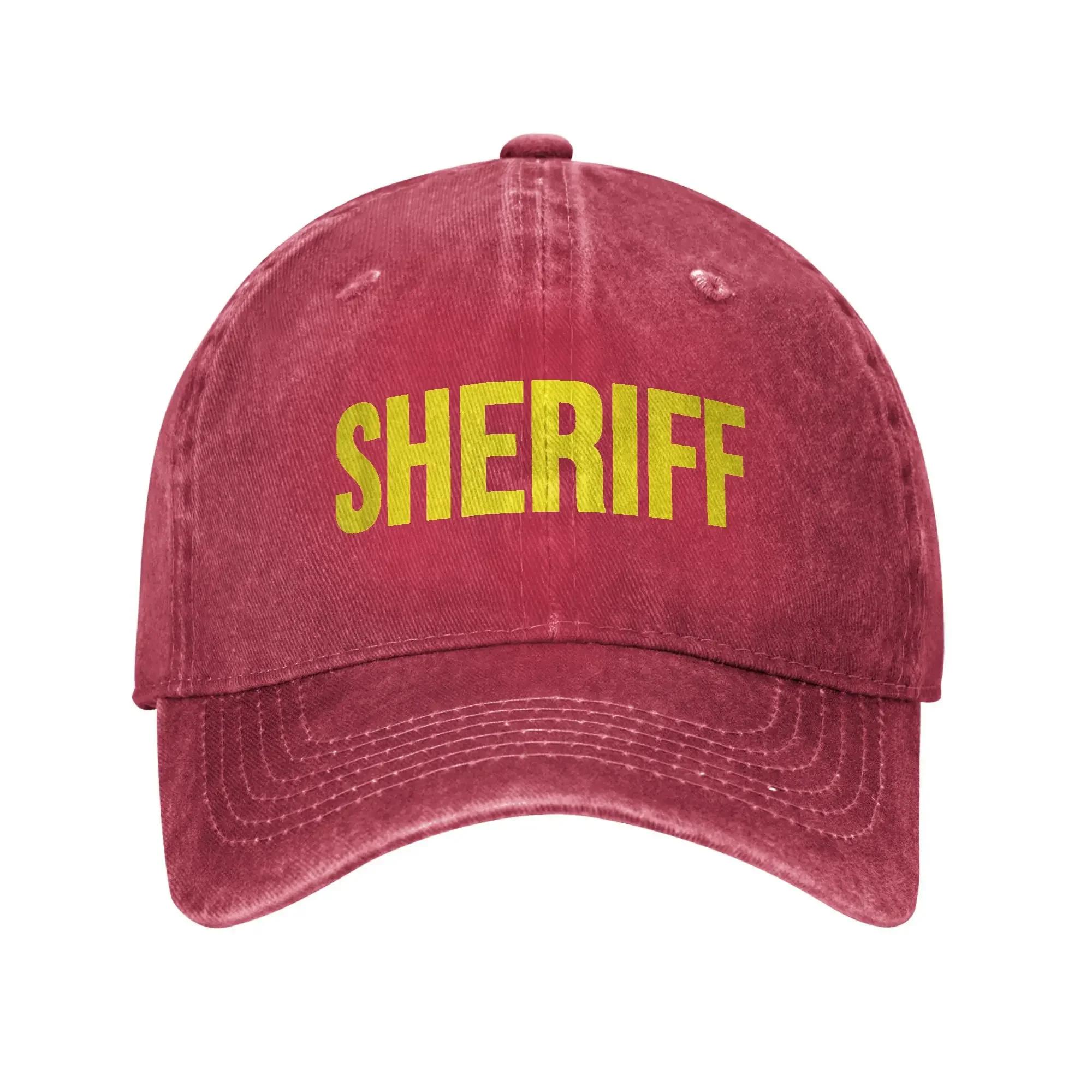 Sheriff Law Enforcement Uniform Deputy Baseball Caps Unisex Distressed Denim Washed Snapback Cap  Outdoor Running Adjustable Hat Adjustable