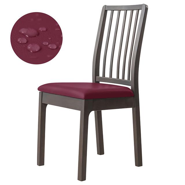 Waterproof Pu Seat Cushion Cover Faux Leather Stretch Chair Cover For Dining Area Room Area Kitchen Hospitality Anti -Dirty Oil -Proof Slipcovers