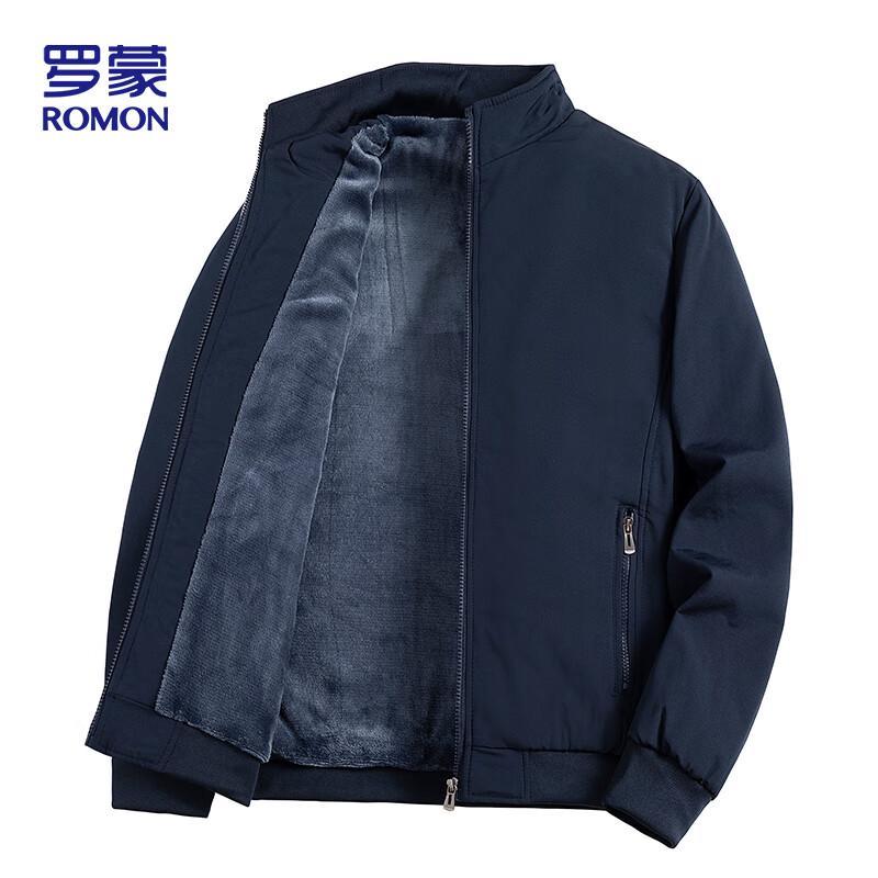ROMON Men's Fleece-Lined Stand Collar Jacket