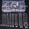 684/180pcs Stainless Steel Washer M2-M12 Metal O Rings Flat Gaskets Screws Bolts Fasteners Assortment Kits Flat Washers Hardware