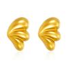 European and American minimalist gold three-petal water drop stud earrings new cold wind geometric stainless steel plated 18k gold jewelry