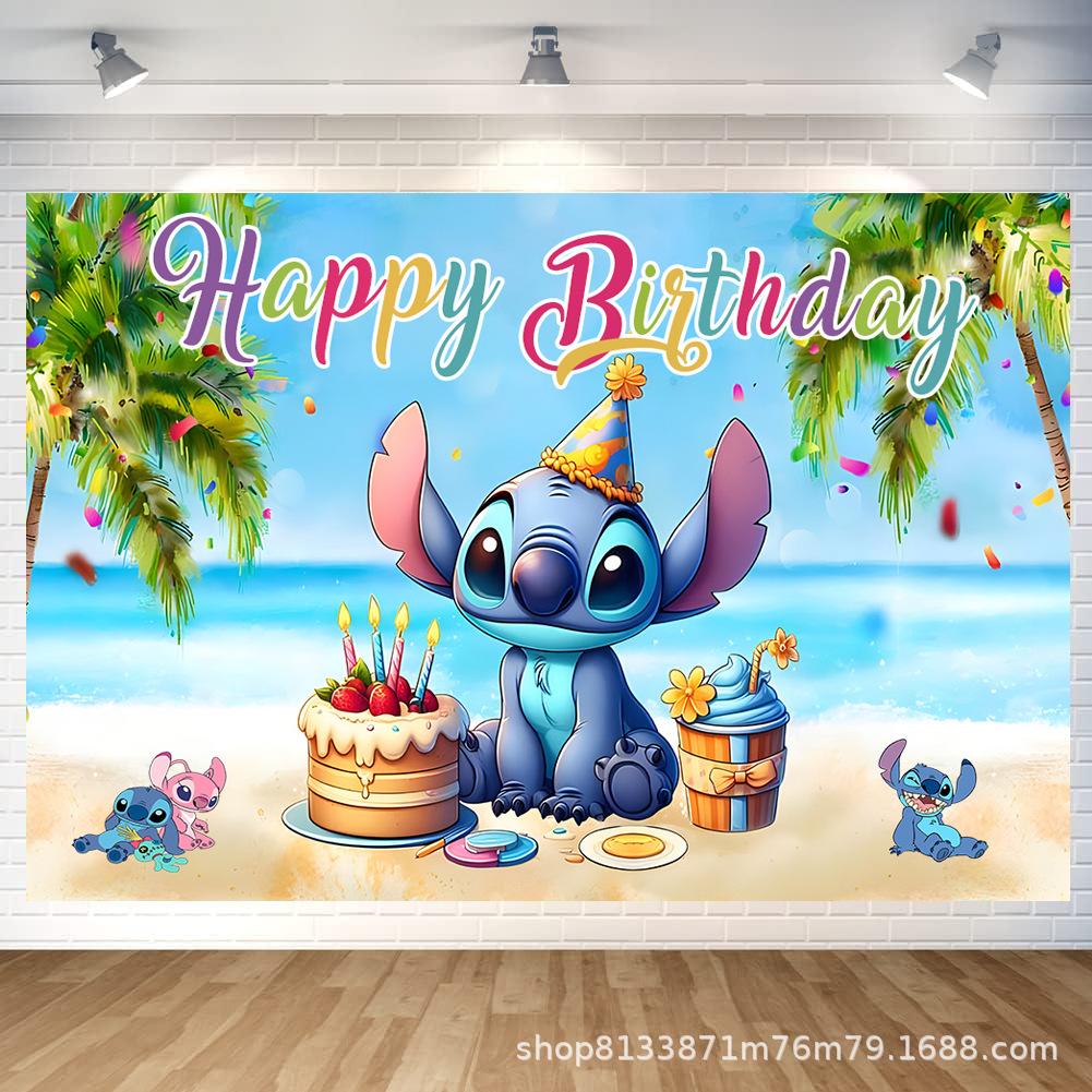 Interstellar Cartoon Colorful Birthday Party Backdrop for Children