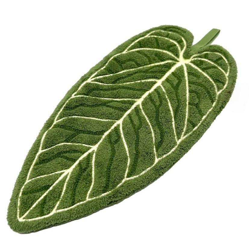 1Ps Large Tropical Green Plant Creative Wall-hung Kitchen and Bathroom Towel, Coral Fleece Material Towel