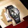 POEDAGAR 970 Fashion Date Quartz Watch Waterproof Luminous Hands Chronograph Reloj Stainless Steel Leather Business Wristwatch