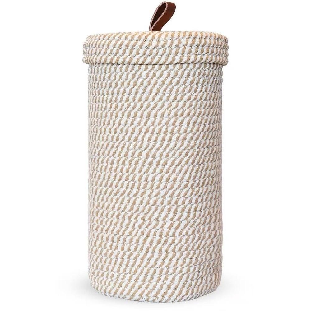 Bohemian Style Toilet Paper Rolls Storage Basket with Lid Sundries Organizer Kitchen
