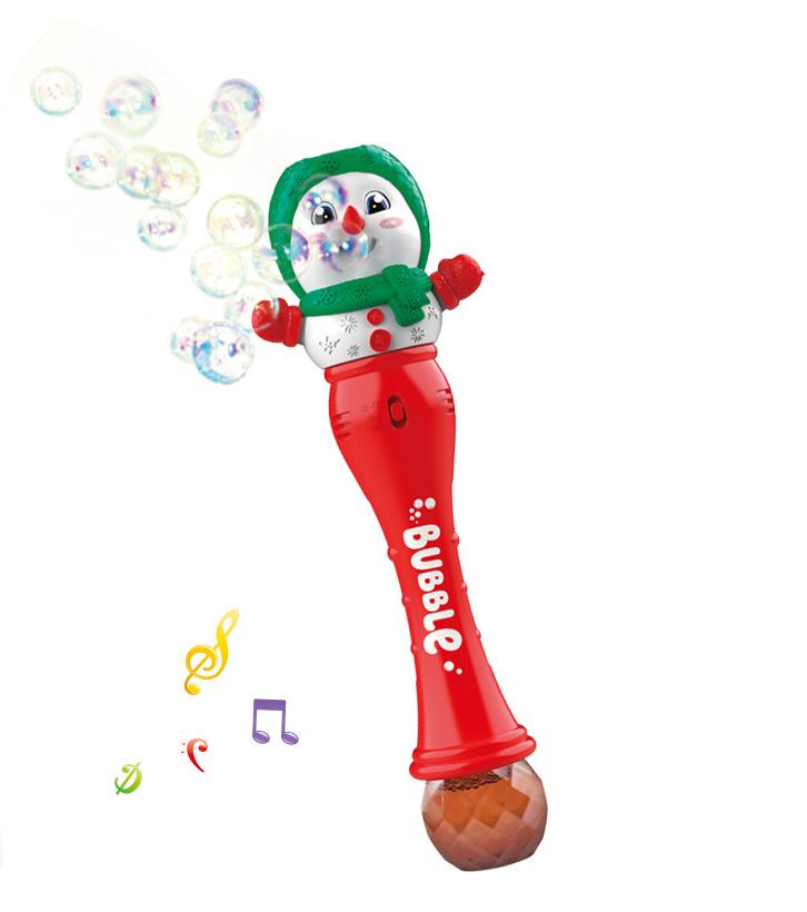 Christmas Fully Automatic Light Music Bubble Gun Santa Claus Snowman Bubbles Stick Machine Party Toy Children's Birthdays Gifts