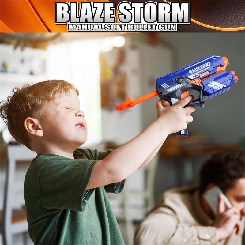 Manually Toys Soft Bullets Guns Blasting Gun Toys with 10Pcs Foam Darts Toy Guns for Boys Girls Kids and Teens