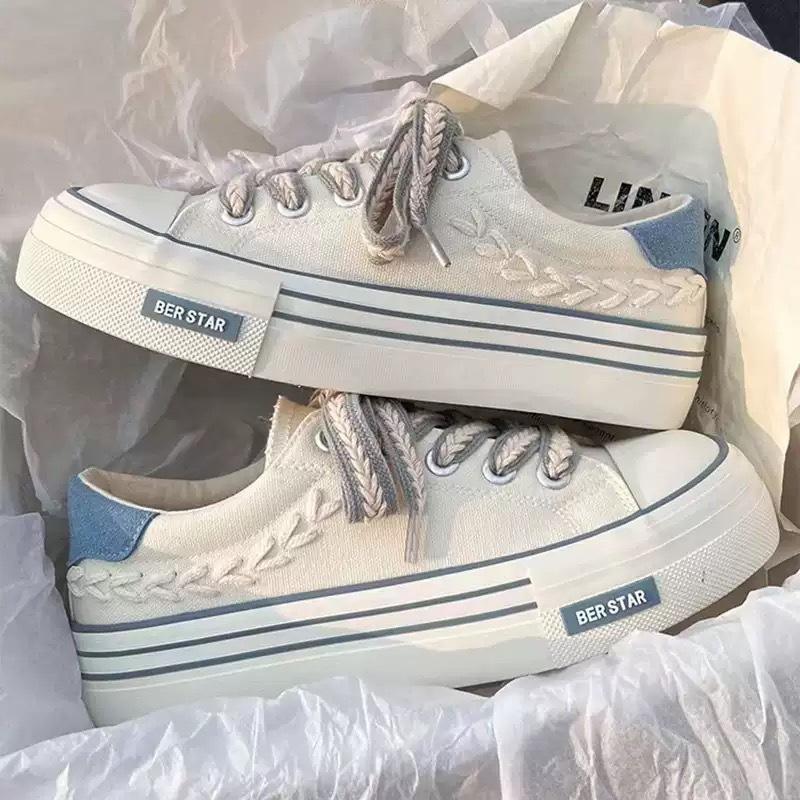 Chaussures d'été à plateforme en toile chaussures pour femmes nouveau printemps et automne chaussures de sport décontractées chaussures de skate polyvalentes à tige basse