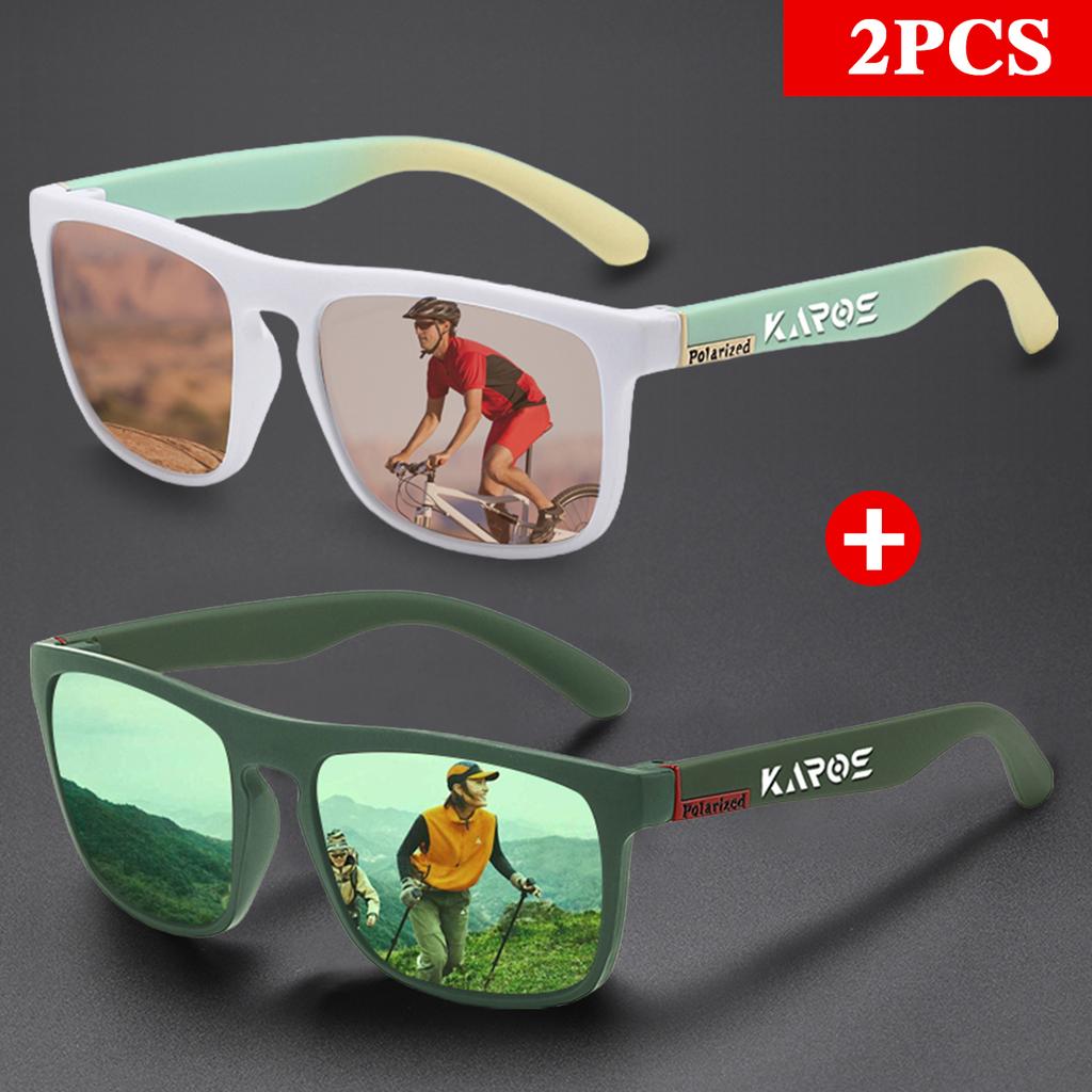 Karos 2Pcs Fashion Vintage Square Sunglasses Men Women Brand Designer Sun Glasses Uv400 Driving Fishing Eyewear