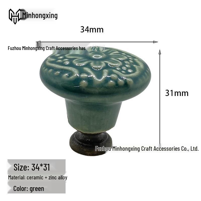 Embossed Floral Ceramic Handle for Children's Furniture