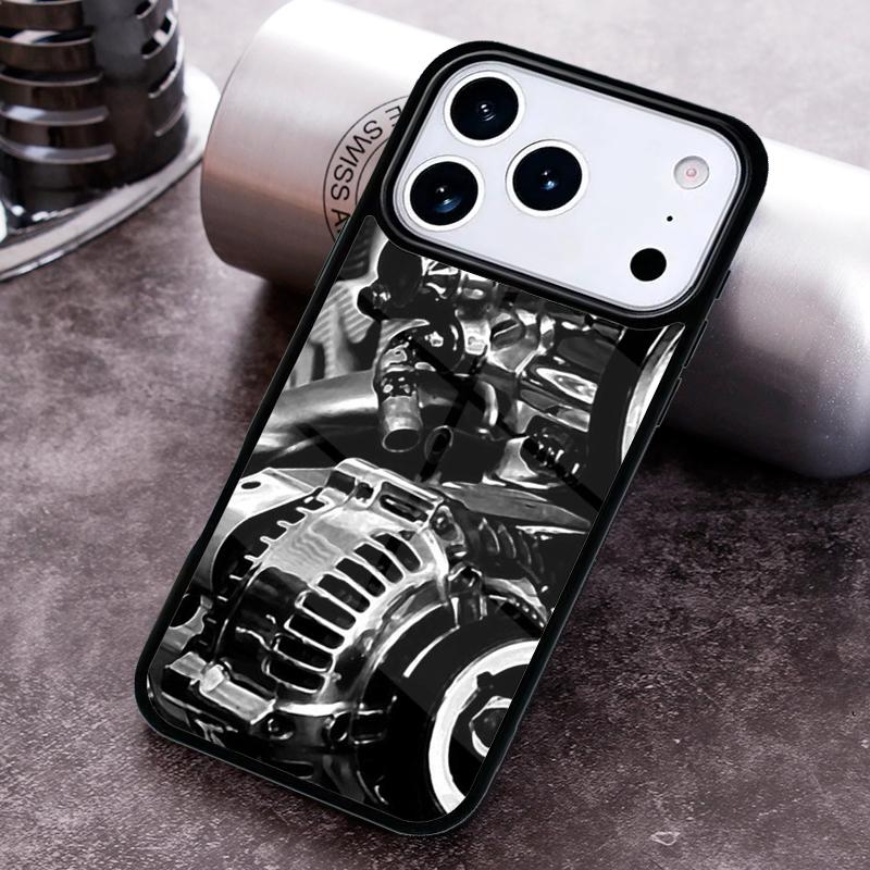 Motor Engine Motorcycle Phone Case for iPhone 17 16 15 Pro Max Air 14 13 12 11 Plus Shockproof Capa Cover