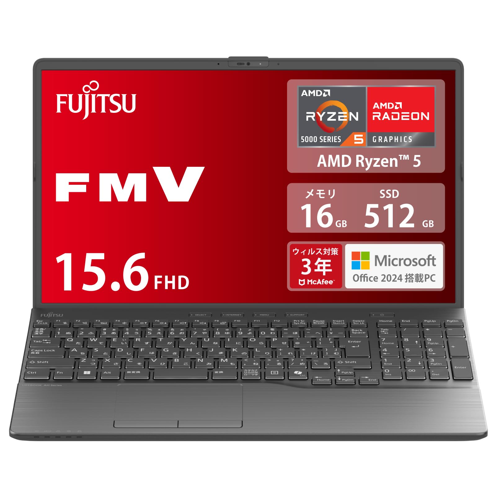 

Ноутбук Fujitsu FMV LIFEBOOK Office Ryzen Multi AH Series WAA/J2 (MS 2024/Win 11/15.6-дюймовий/AMD 5/16 ГБ/SSD 512 ГБ/Super Drive) FMVWJ2AA52_AZ